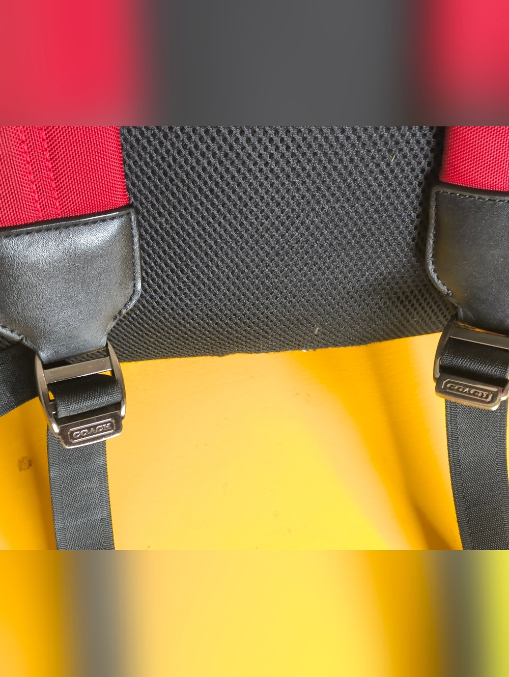 COACH Backpack Red Nylon And Black Trim W/ Silver Hardware- Large- Authentic-EUC - Picture 10 of 12